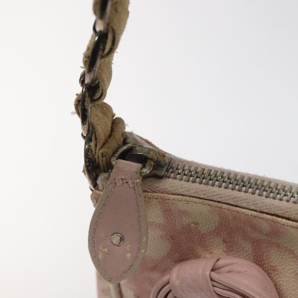 Christian Dior Trotter Canvas Romantic Chain Bag PVC Pink Silver Auth 124129 - Picture 10 of 16
